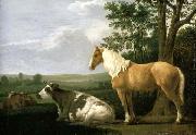 CALRAET, Abraham van A Horse and Cows in a Landscape oil